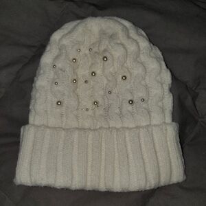 Inc beanie with pearl accents